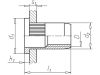 Rivet nuts with round pan head and knurled shank - NUT-RIV-MHD-ALU-(0,5-3,0)-8,9X16,0-M6