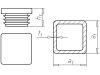 Plastic end cap, square - ECAP-PLA-(SQUAR-PIP)-BLACK-20X20X2