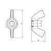 Wing nut, edged wing shape (American type) - NUT-WING-SIDIN314-US-(A2K)-M4