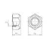 Hexagonal nut with clamping piece (all-metal) - NUT-HEX-SLOK-SIDIN980-A2-(SN)-WS13-M8