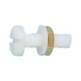 Number plate screw - SCR-NOPLT-PANHD-NUT-PA6.6-WHITE-6X20