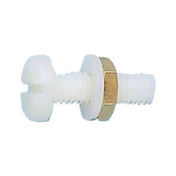 Number plate screw - SCR-NOPLT-PANHD-NUT-PA6.6-WHITE-6X20