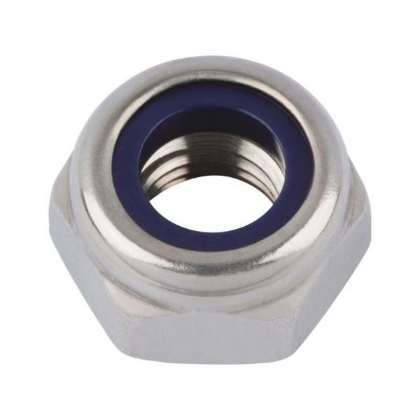 Hexagon nut, low profile, with clamping piece (non-metal insert) - NUT-HEX-SLOK-DIN985-A2-WS19-M12