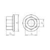 Serrated locking nut - NUT-SER-SIDIN6923-8-WS18-(A2C)-M12