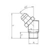 45&deg; conical nipple, shape B - NPL-DIN71412-H2-(A2K)-M6X1