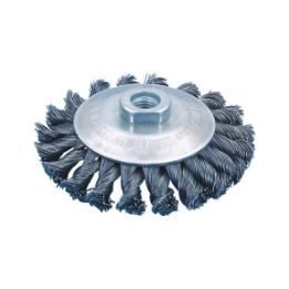 Conical brush - TAPBRSH-AG-KNOTTED-STEEL-D115MM