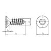 Countersunk tapping screw, shape C with hexalobular drive - SCR-CS-ISO14586-C-TX20-(A2K)-4,2X19