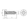 Flat head tapping screw, type C with hexagon socket - SCR-PANHD-ISO14585-C-TX25-(A2K)-4,8X19