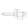 Blind rivet, open, with break mandrel and flat head - RIV-ISO15977-L-ALU/ST-(6,0-8,0)-4,8X12