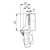 Concealed hinge, Nexis click-on 90 - HNGE-NEXCLON-SCRON-MID-(NI)-90DGR