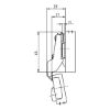 Concealed hinge, Nexis click-on 100 - HNGE-NEXCLON-SCRON52/5,5-MID-100DGR