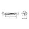 W&Uuml;POFAST&lt;SUP&gt;&reg;&lt;/SUP&gt;, blue galvanised Back panel screw - SCR-REARWL-Z2-(A2K)-4X35