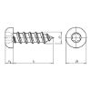 Raised countersunk tapping screw, shape C with AW drive - SCR-PANHD-WN111-C-AW25-A2-4,8X19
