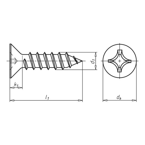 WÜRTH Malta Online Shop-Countersunk tapping screw shape C with H ...