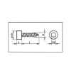 Cylinder tapping screw, C shape with hexagon socket - SCR-CYL-WN4762-C-IH4-A2/20H-4,8X80/60