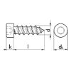 Cylinder tapping screw, C shape with hexagon socket - SCR-CYL-WN4762-C-IH4-A2/20H-4,8X80/60