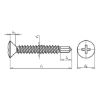 Raised countersunk head drilling screw with H recessed head pias&lt;SUP&gt;&reg;&lt;/SUP&gt; - SCR-DBIT-RSDCS-H2-(A3K)-3,5X16