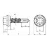 Self-drilling fa&ccedil;ade construction screw with hexagon head and sealing washer pias&lt;SUP&gt;&reg;&lt;/SUP&gt; - SCR-DBIT-HEX-FLG-A2HD-WSH14-(A3K)-5X19