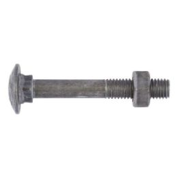 Round head screw with square neck and nut - SCR-MHD-DIN603-NUT-4.8-M6X50