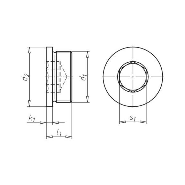 Picture for category DIN 908 stainless steel A4 plain inch