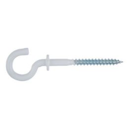 Screw hook with collar - HOK-SCR-FLG-WHITE-5X90