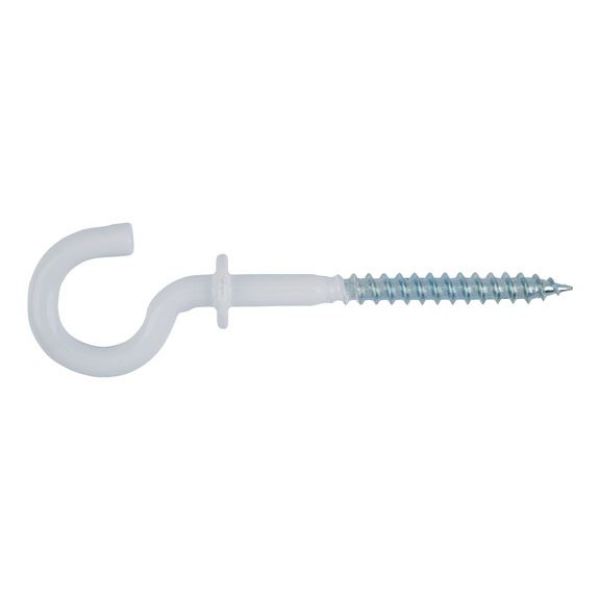 Screw hook with collar - HOK-SCR-FLG-WHITE-5X90