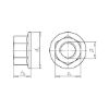 Hexagon nut with flange - NUT-HEX-FLG-DIN6923-8-WS18-(A2K)-M12