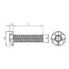 Round pan head safety screw with AW drive and plug - SCR-MHD-AW40-(A2K)-M8X50