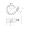 Pipe clamp with hinge TIPP&lt;SUP&gt;&reg;&lt;/SUP&gt; Priopress - C2C - PIPCLMP-PRIOPRESS-M8-(21-23)-1/2IN