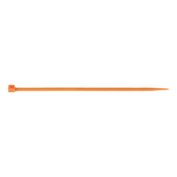 Coloured cable tie with plastic tongue closure - CBLTIE-PLA-PLALATCH-ORANGE-3,5X200MM