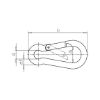 Fire brigade snap hook - CARBNHOK-FD-DIN5299-A2-C-50X5