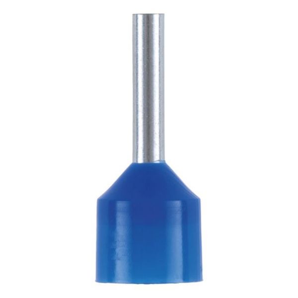 Wire end ferrule with plastic sleeve - WENDFER-DIN46228-CU-(J2N)-BLUE-16,0X12,0