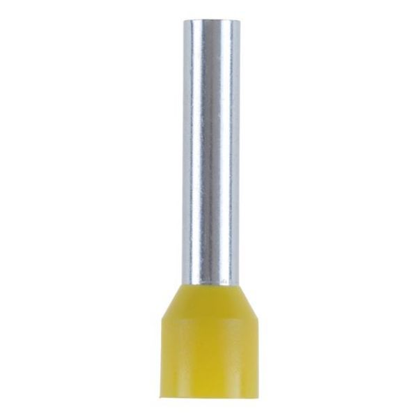 Wire end ferrule with plastic sleeve - WENDFER-DIN46228-CU-(J2N)-YEL-6,0X18,0