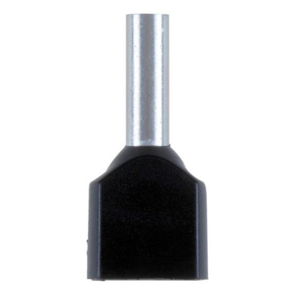 DUO wire end ferrule with plastic sleeve - WENDFER-DUO-CU-(J2N)-BLACK-1,5X8,0