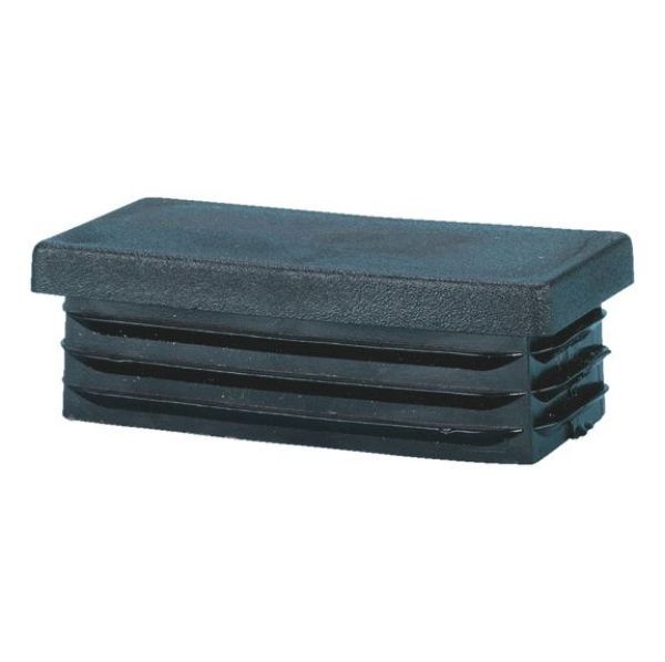 Plastic end cap, rectangular - ECAP-PLA-(RECANGL-PIP)-BLACK-40X20X2