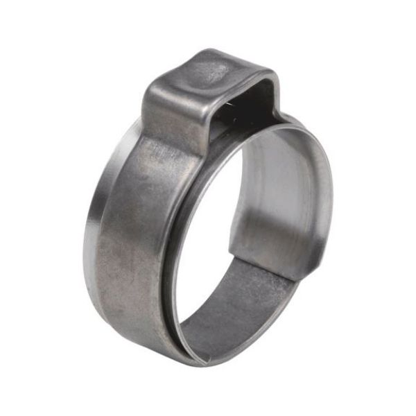 One-ear clamp with insert ring - 1EARCLMP-A2-W8,2MM-D15,5MM-(12,8-14,8MM)