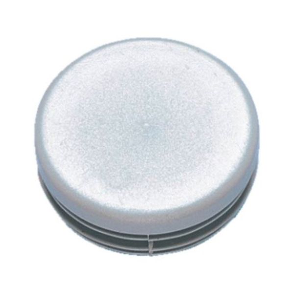 Plastic end cap, round - ECAP-PLA-PIP-R7042-GREY-34X2