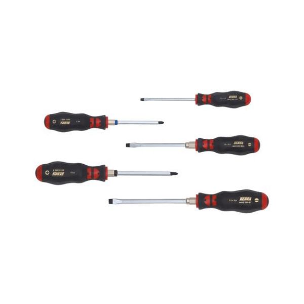 Picture for category Screwdriver set, 3K, PZ/slotted, 5pieces