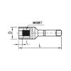 1/4 inch socket wrench insert, set - IMPSKTWRNCH-1/4IN-SET-MAGN-L51MM-5PCS