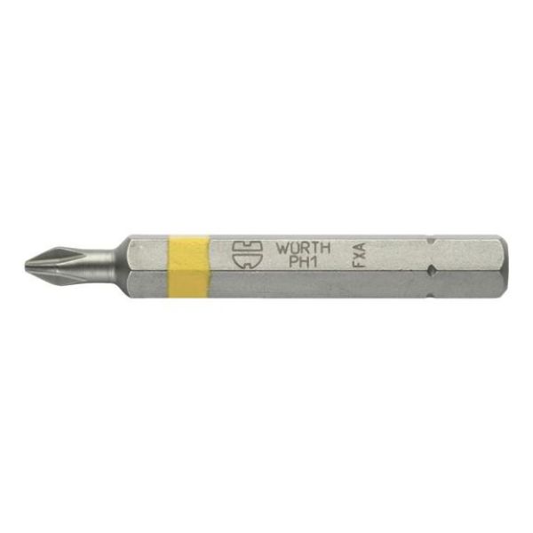 Phillips bit - BIT-PH1-YELLOW-1/4IN-L50MM