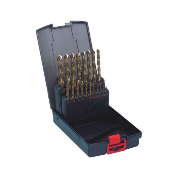 Picture for category Twist drill HSCo DIN338 bronze tipped 19 pieces