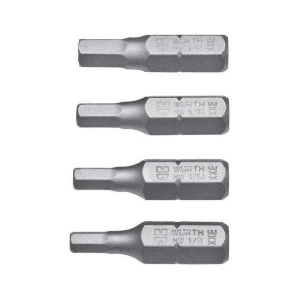 Hexagon socket bit assortment imperial, 4 pcs. - BIT-SAFE-SET-HEX-(1/8-3/16IN)-4PCS