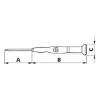 Precision screwdriver, flat slotted - SCRDRIV-PREC-SL-0,16X0,8X40