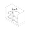 Corner unit pivot fittings VS COR Wheel - CRNCPBRDPIV-KIT2-2/4FLOOR-(CR)-1200