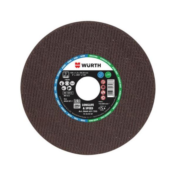 Cutting disc, long-life &amp; speed - CUTDISC-LS-ST/A2-SR-TH1,0-BR22,2-D115MM