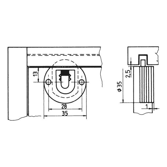 WÜRTH Malta Online Shop-Sliding door fitting guide bar SB 20 E