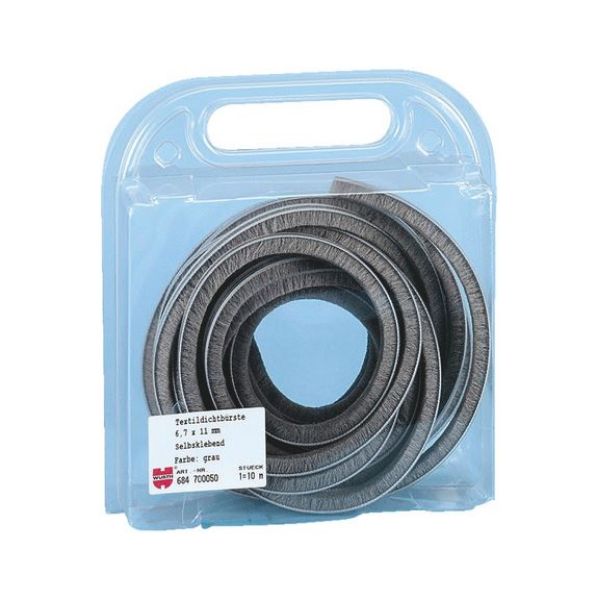 Textile brush - AY-TEXTSEALINGBRUSHTAPE-SLIDDR-GREY-10M
