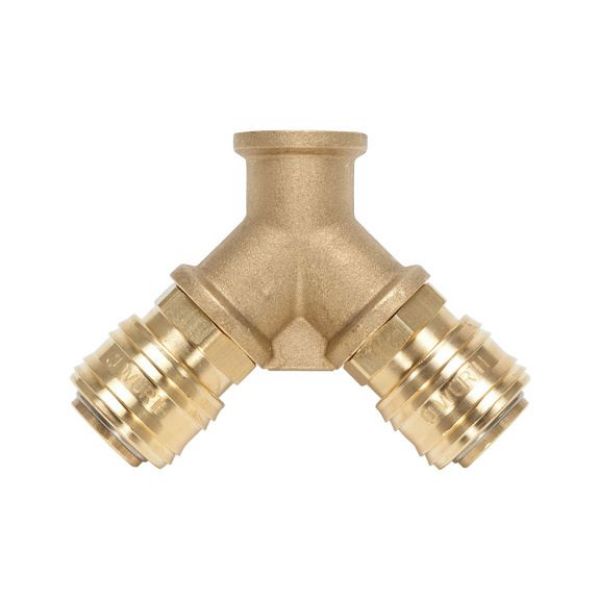 Double distributor - DISTR-PN-2WAY-BRS-CPL-G3/8IN