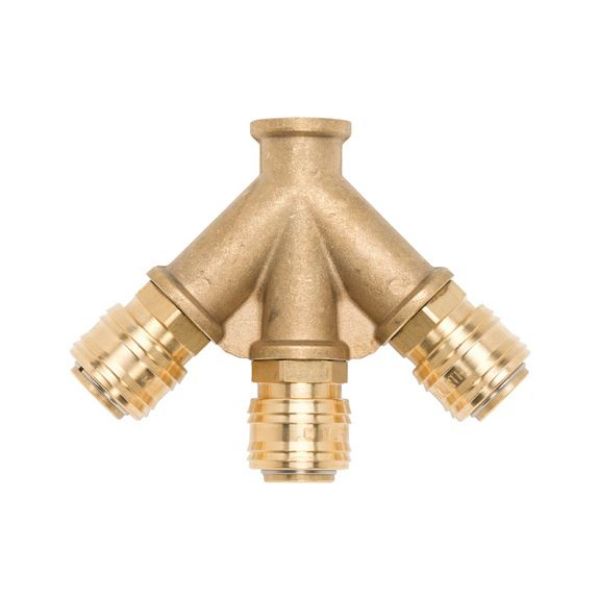 Three-way distributor - DISTR-PN-3WAY-BRS-CPL-G3/8IN