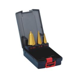 Sheet metal conical drill bit box, titanium nitride HSS - SHTMETCONIDRL-SORT-HSS-TIN-(D3-30,5MM)